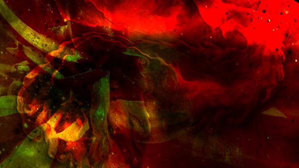 Free red green paint stains fluid art hd abstract wallpaper download