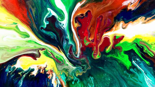 Free red green yellow blue paint swirl 4k hd abstract wallpaper download