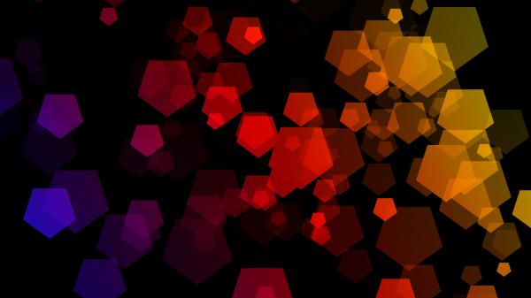 Free red yellow pink hexagon 4k hd abstract wallpaper download