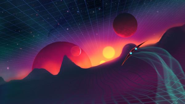 Free retro space wallpaper download