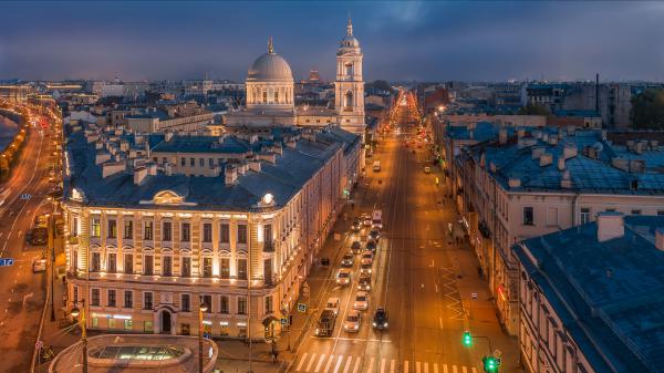 Free road between city building saint petersburg hd travel wallpaper download