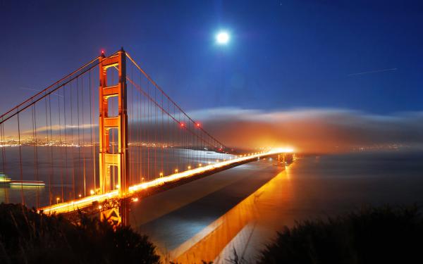 Free san francisco bridge night lights wallpaper download