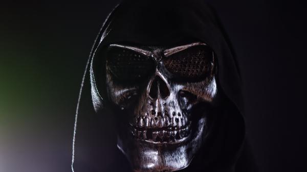 Free scary skull mask 5k wallpaper download