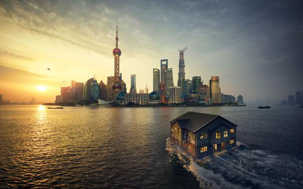 Free shanghai sunset 4k wallpaper download