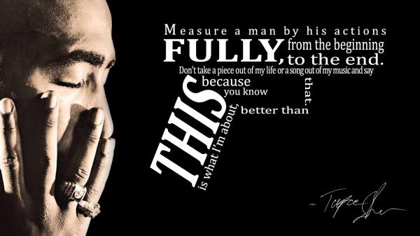 Free side face of 2pac tupac with words in black background hd music wallpaper download