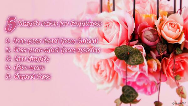 Free simple rules for happiness hd inspirational wallpaper download