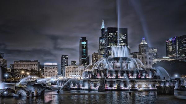 Free skyscraper buckingham fountain chicago hd travel wallpaper download