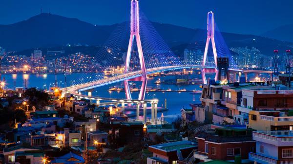 Free south korea bay bridge building busan hd travel wallpaper download