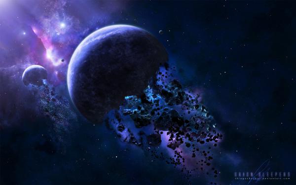 Free space asteroids wallpaper download