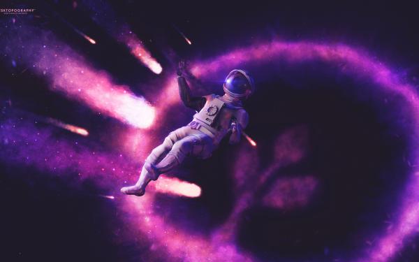 Free space suit in space wallpaper download