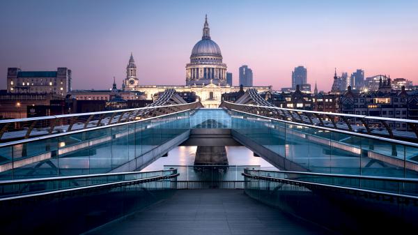 Free st pauls cathedral millennium bridge london 4k 8k wallpaper download