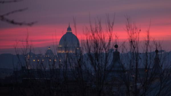 Free st  peters basilica vatican during evening time in italy rome hd travel wallpaper download