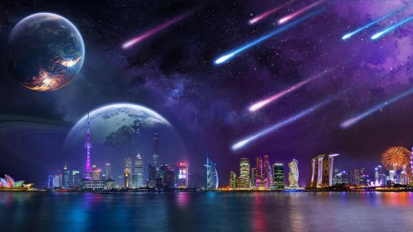 Free stellar city 4k wallpaper download