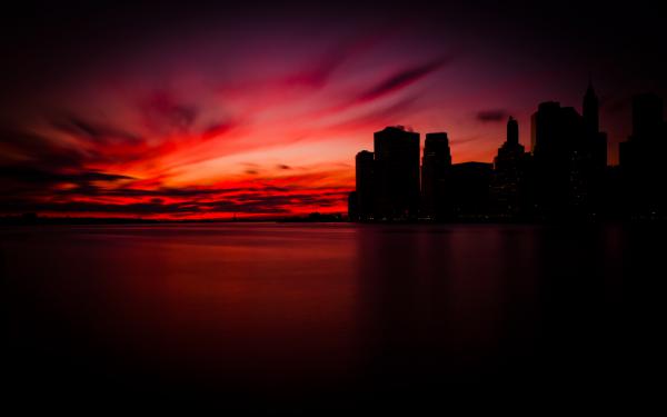 Free sunset in manhattan wallpaper download