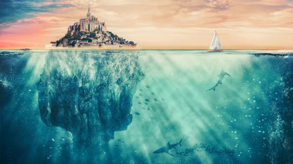 Free surreal fantasy island wallpaper download