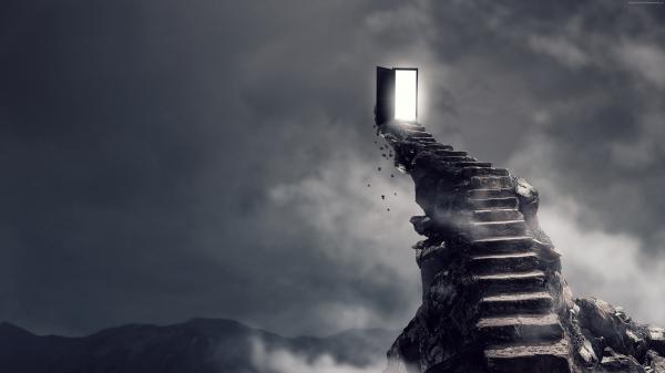 Free surrealism dark hell stairs 4k hd wallpaper download