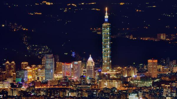 Free taipei taiwan buildings with lights during nighttime hd travel wallpaper download