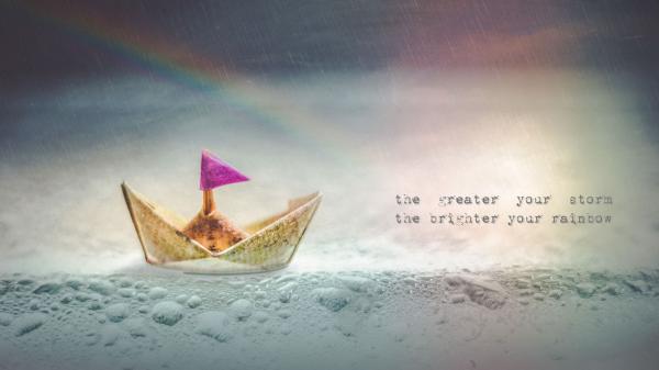 Free the greater your storm the brighter your rainbow hd inspirational wallpaper download