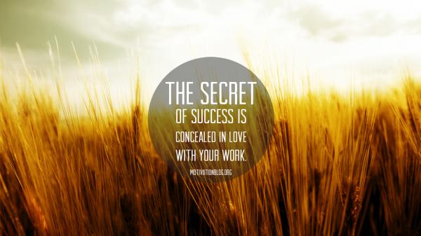 Free the secret of success is concealed in love with your work hd inspirational wallpaper download