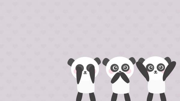 Free three pandas in pink background hd panda wallpaper download