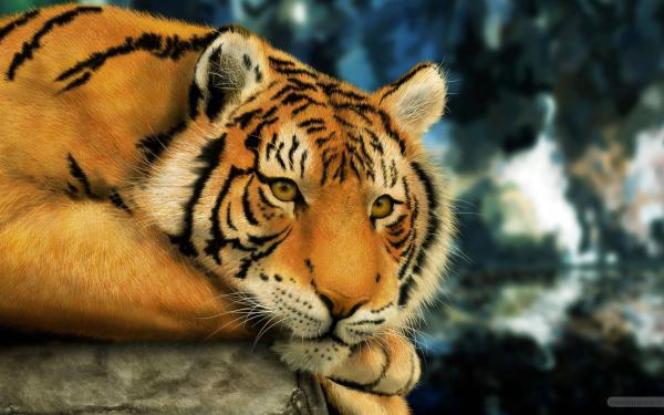 Free tiger painting wallpaper download