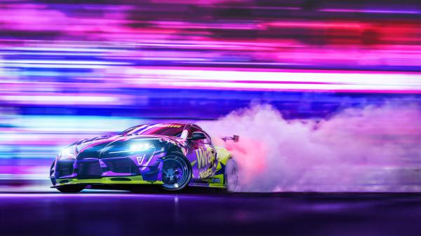 Free toyota supra neon drift 4k wallpaper download