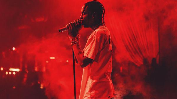 Free travis scott in red background wearing white t shirt holding mike hd travis scott wallpaper download