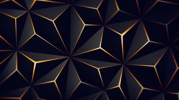 Free triangle solid black gold 4k hd abstract wallpaper download