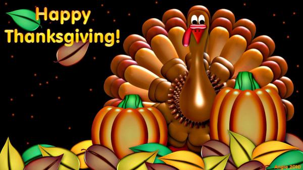 Free turkey in black background hd thanksgiving wallpaper download