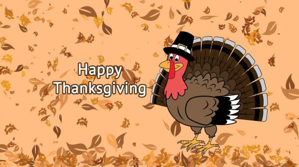 Free turkey in leaves background hd thanksgiving wallpaper download