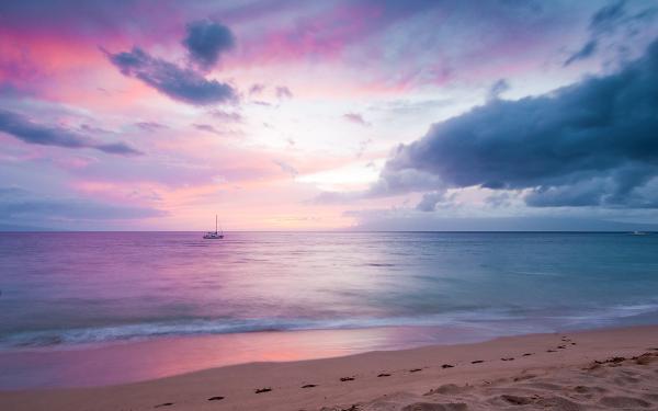 free twilight island beach sunset wallpaper download