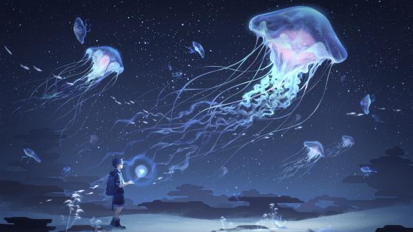 Free underwater jellyfish dream 5k wallpaper download