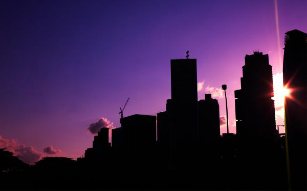 Free urban sunset wallpaper download