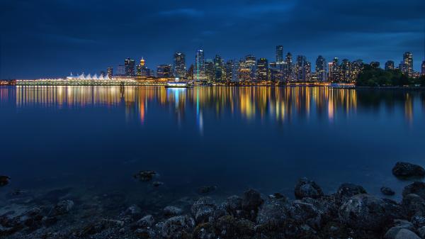 Free vancouver night cityscape 4k wallpaper download