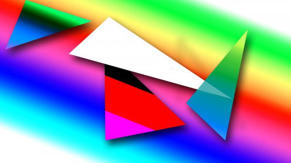 Free white triangle pink green yellow hd abstract wallpaper download