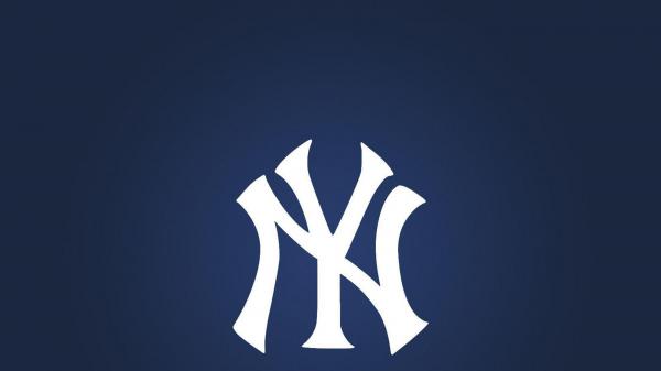 Free white yankees logo in blue background baseball hd yankees wallpaper download