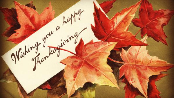 Free wishing you a happy thanksgiving word with leaves hd thanksgiving wallpaper download