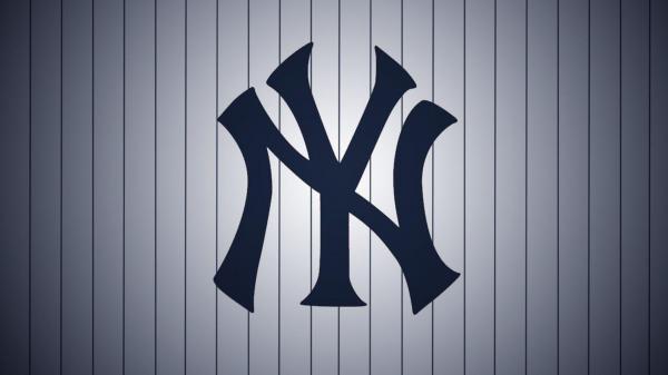 Free yankees baseball logo in stripes background hd yankees wallpaper download