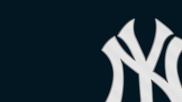 Free yankees logo in dark blue background baseball hd yankees wallpaper download