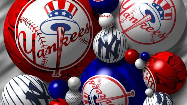 Free yankees logo on balls baseball hd yankees wallpaper download