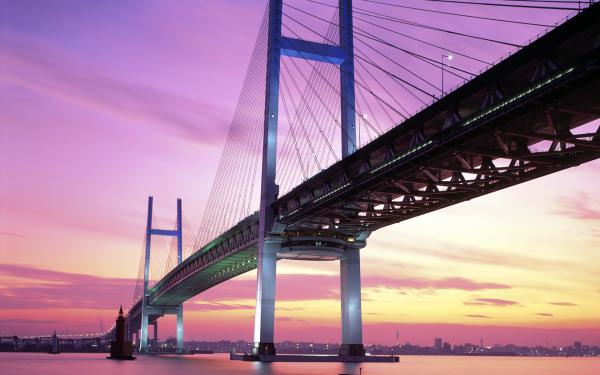 Free yokohama bay bridge japan wallpaper download