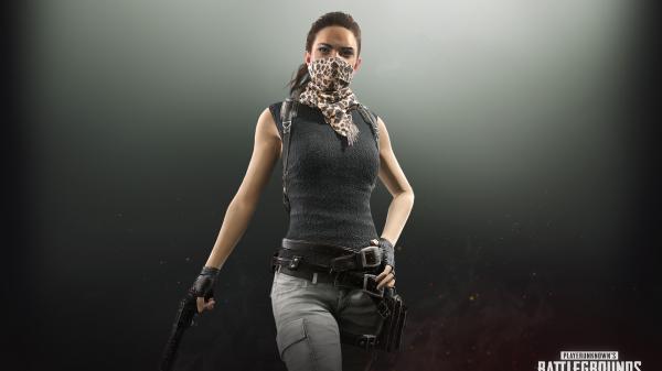 girl with gun and scarf on face hd pubg