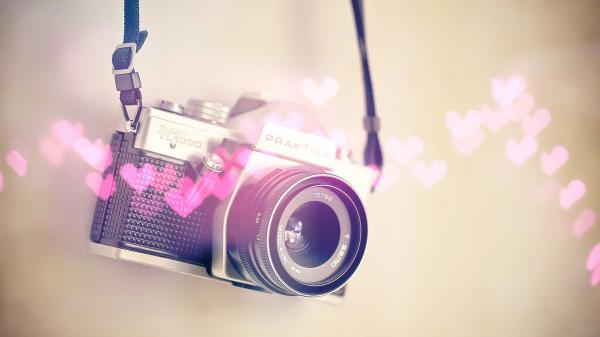 hanging camera in wall background hd girly